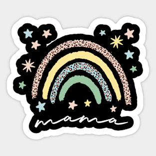 Mama Rainbow With Leopard Graphic Print Sticker